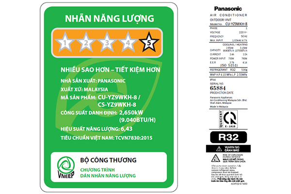Máy lạnh 2 chiều Panasonic Inverter 1 HP CU/CS-YZ9WKH-8